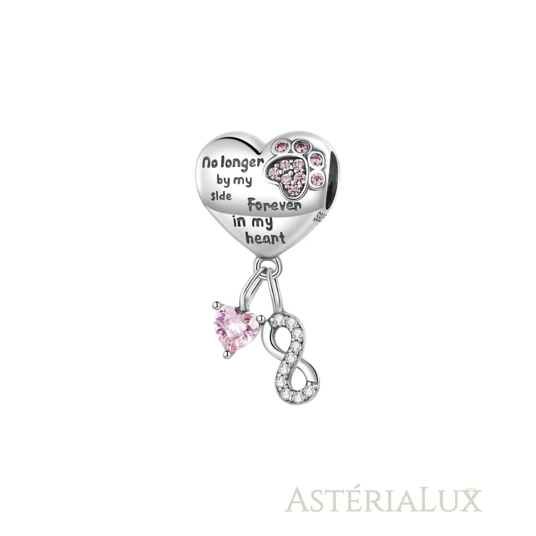 Berloque Mãe de Pet de Prata 925 e Zircão Rosa