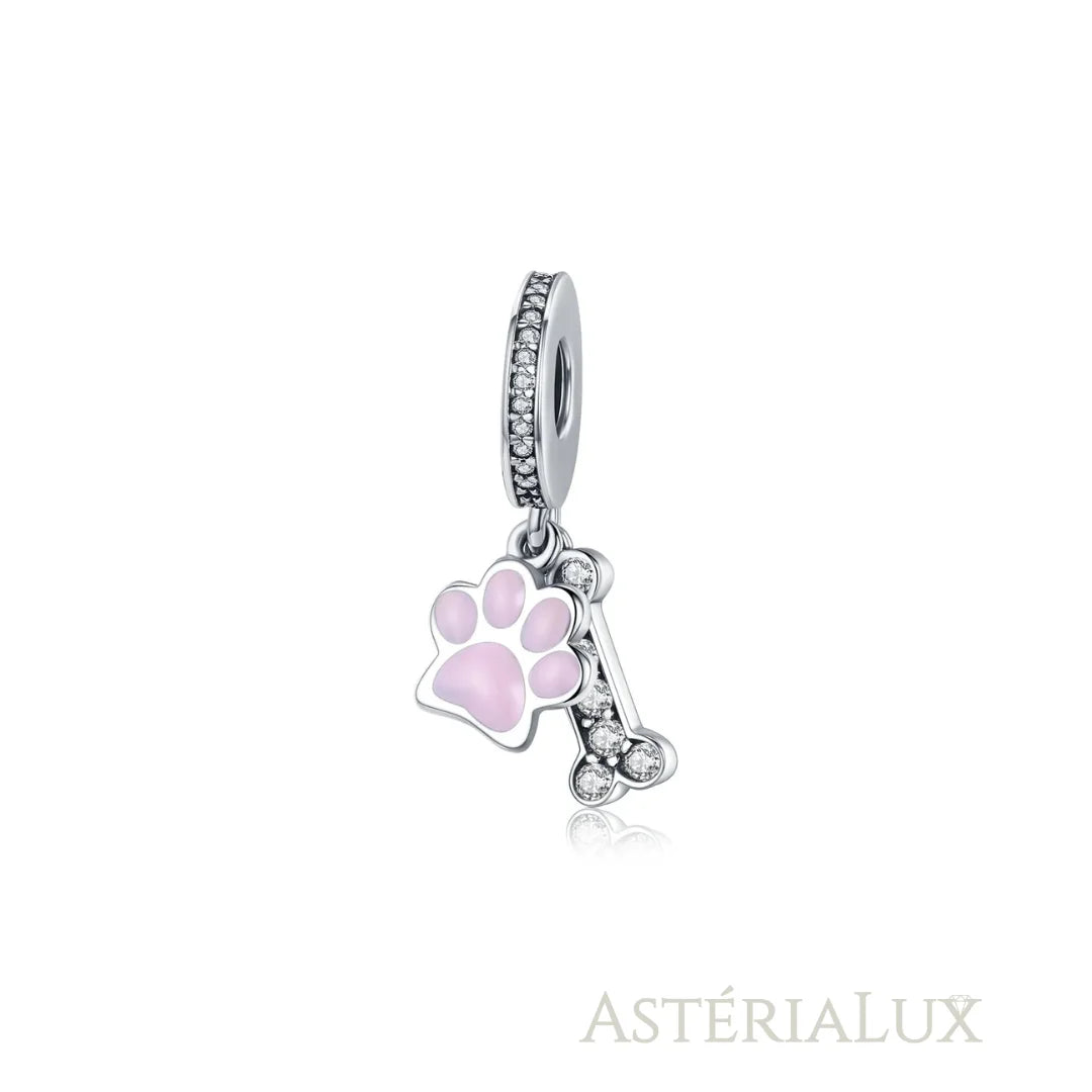 Berloque Mãe de Pet de Prata 925 e Zircão Rosa