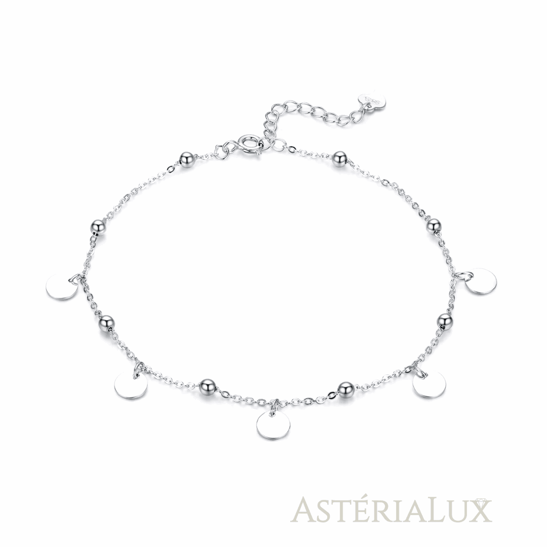 Tornozeleira Charm Luna em Prata 925
