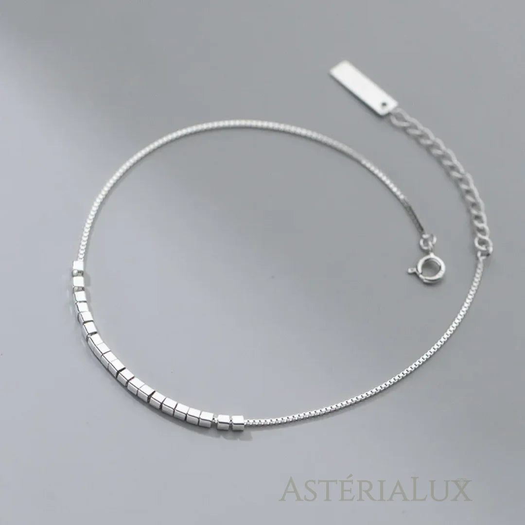 Tornozeleira Geométrica em Prata 925 - Elegância Atemporal