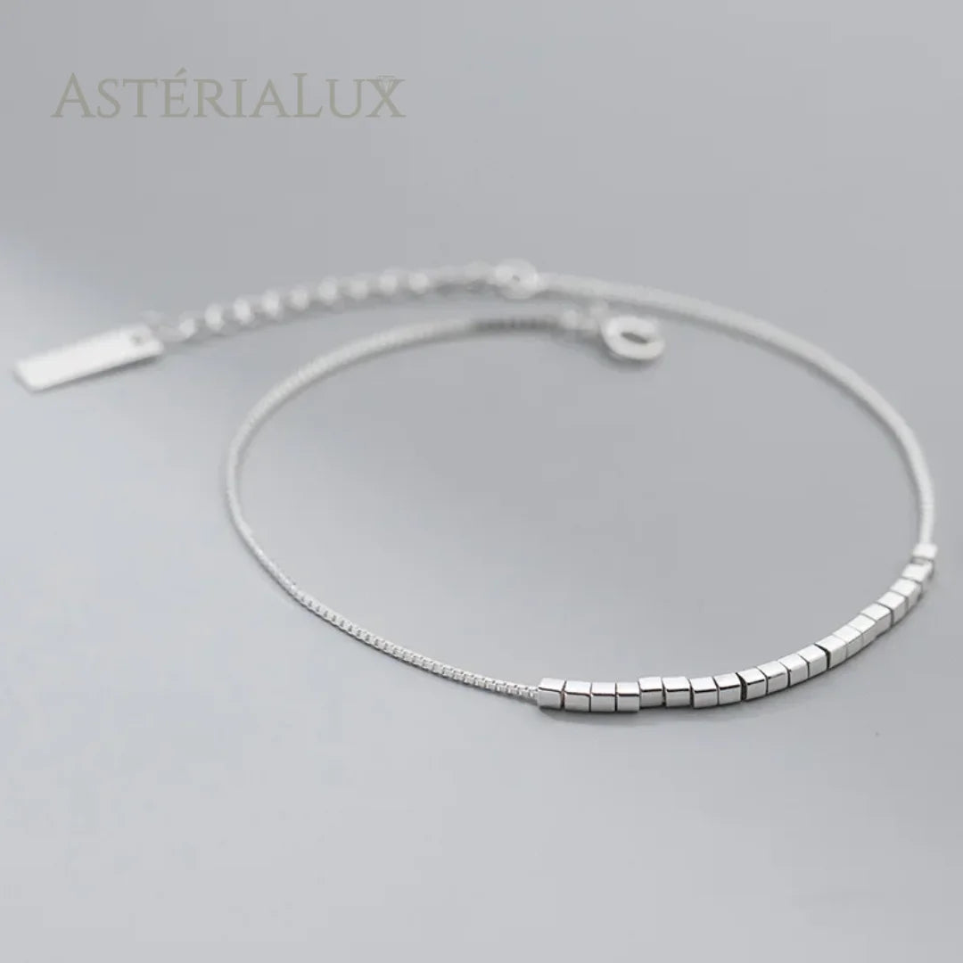 Tornozeleira Geométrica em Prata 925 - Elegância Atemporal
