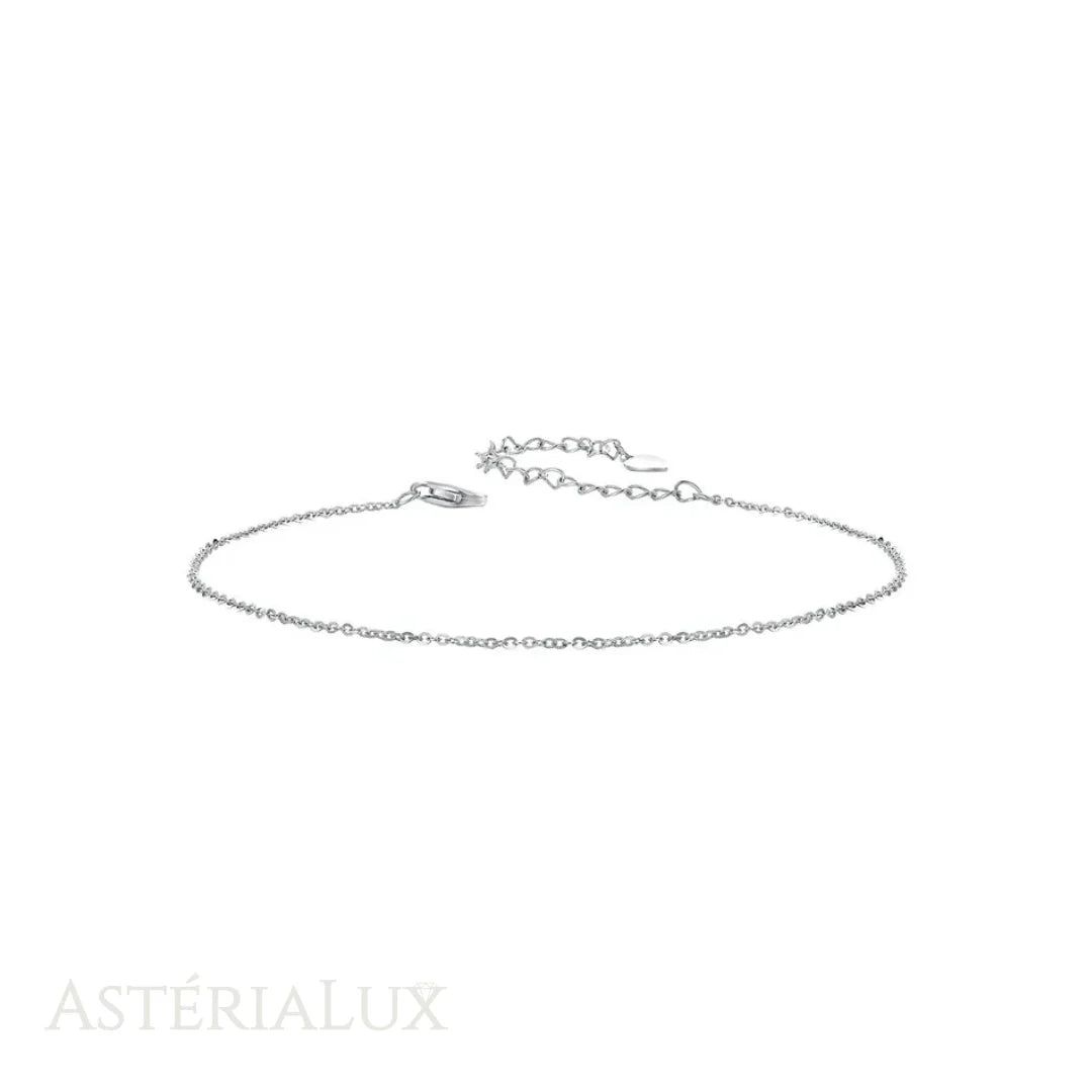 Tornozeleira Espumante Elegância Minimalista de Prata 925