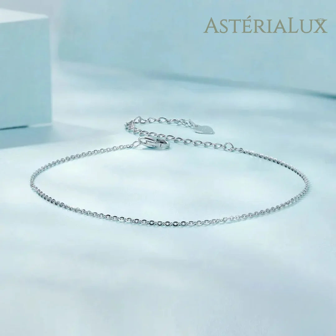 Tornozeleira Espumante Elegância Minimalista de Prata 925