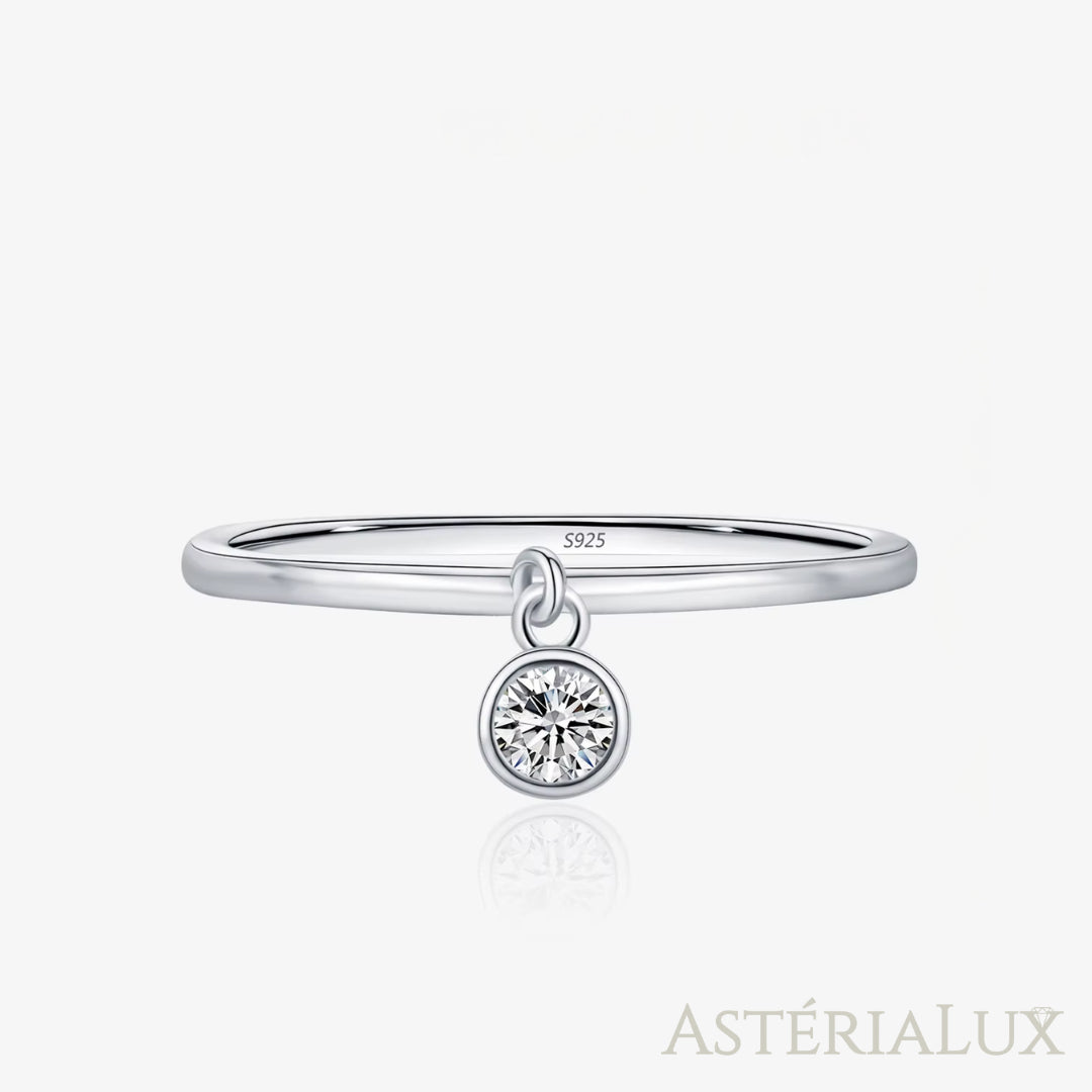 Anel de Moissanite Redondo em Prata 925