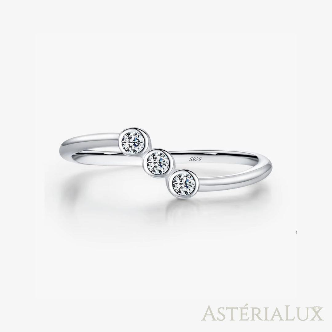 Anel Tríade Moissanite em Prata 925