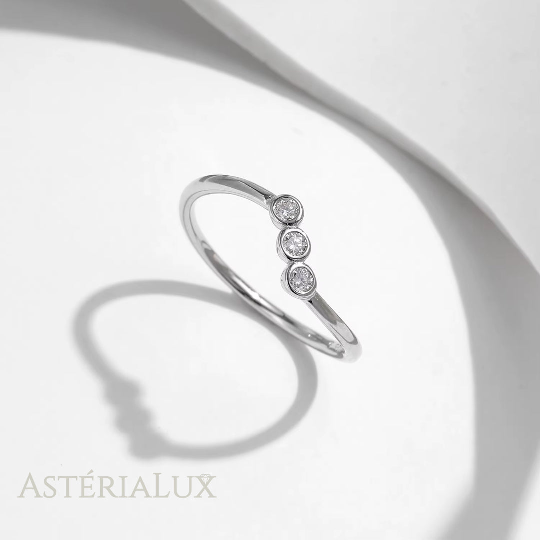 Anel Tríade Moissanite em Prata 925