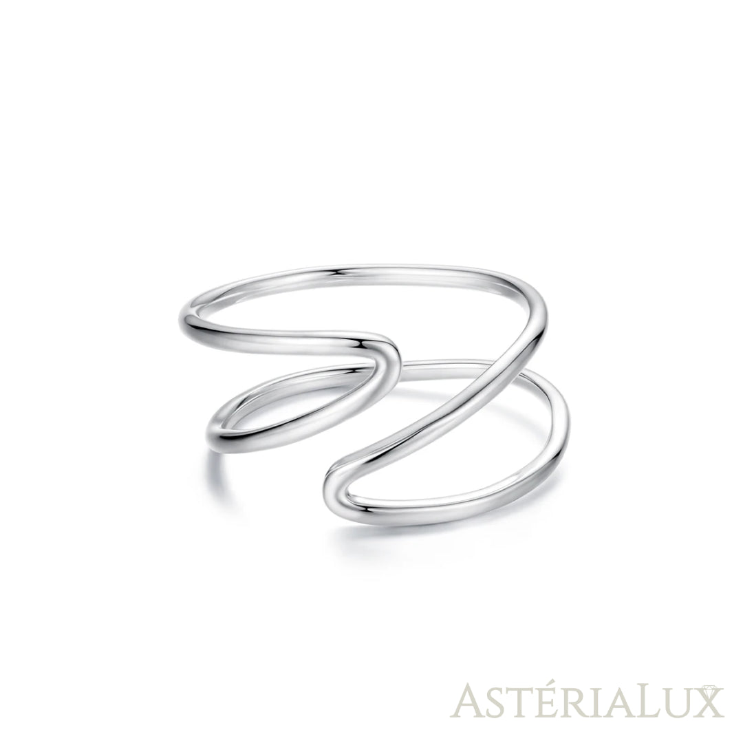 Anel Cruzado Aberto em Prata 925