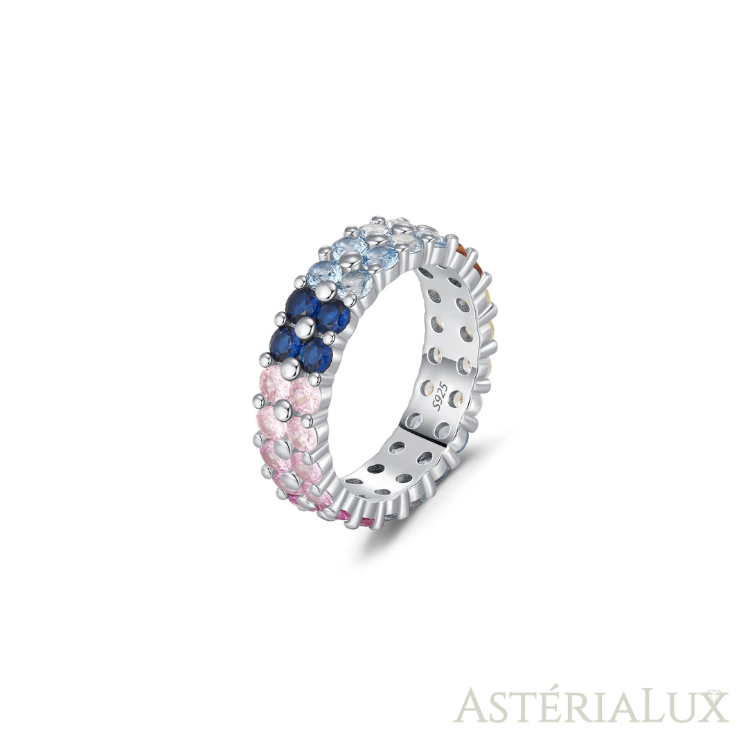 Anel Eternidade com Zircônia Geométrica em Prata 925