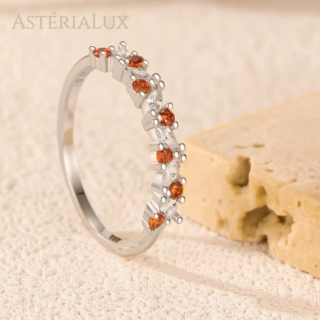 Anel Vértice com Zircônias em Prata 925