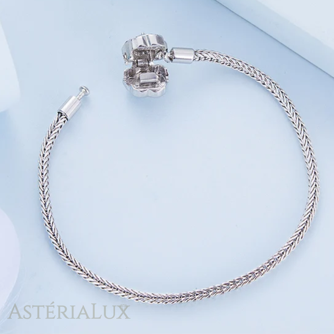 Pulseira de Prata 925 com Fecho Rosa e Zircão