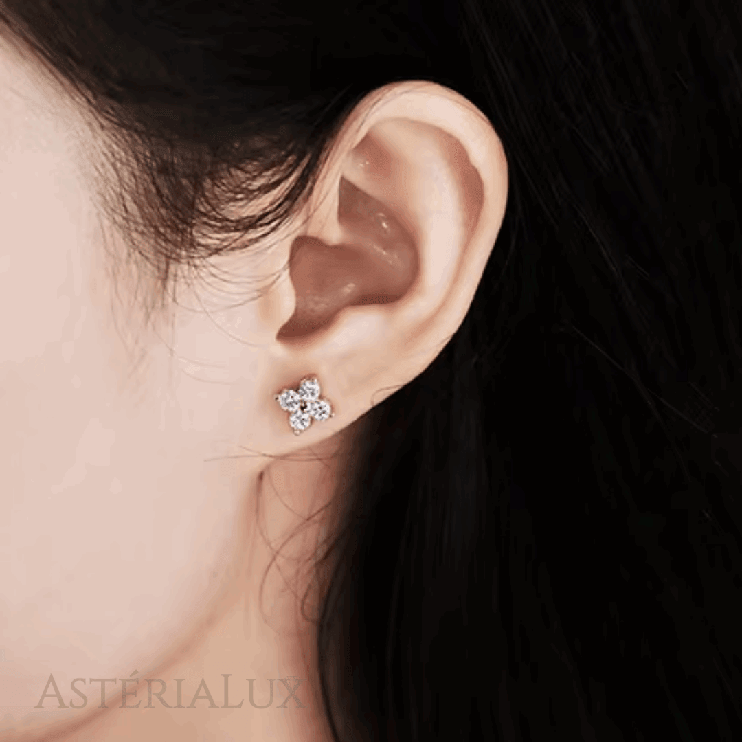 Brincos Moissanite Luxo em Prata 925