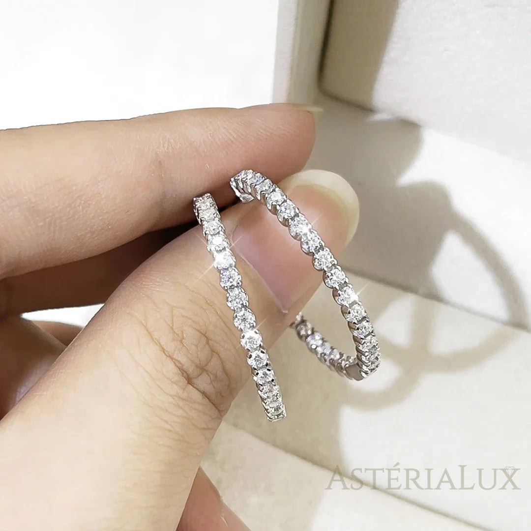 Brincos de Argola Moissanite Prata 925