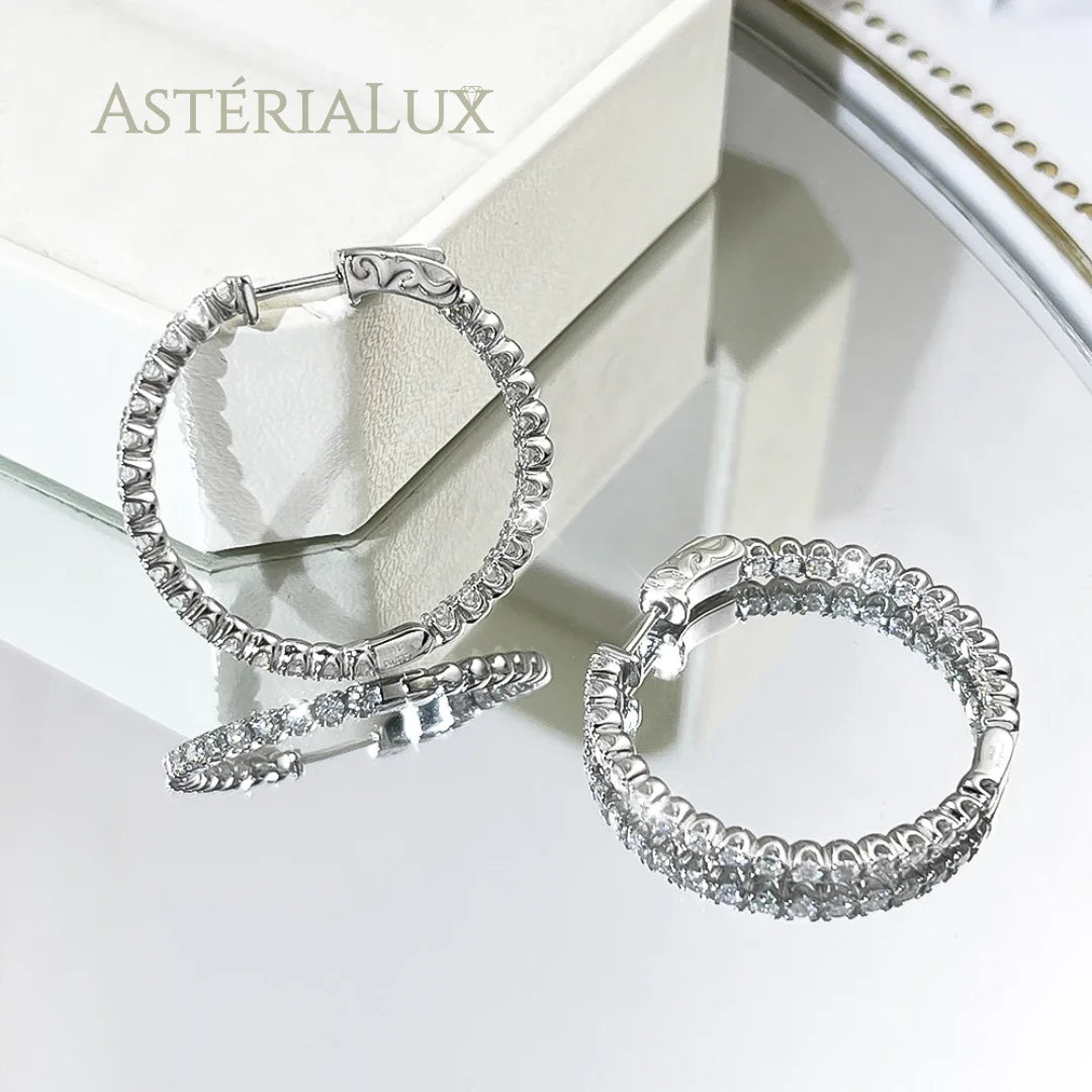 Brincos de Argola Moissanite Prata 925