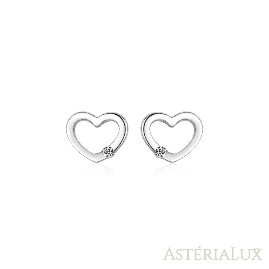 Brincos de Coração com Zircônia em Prata 925