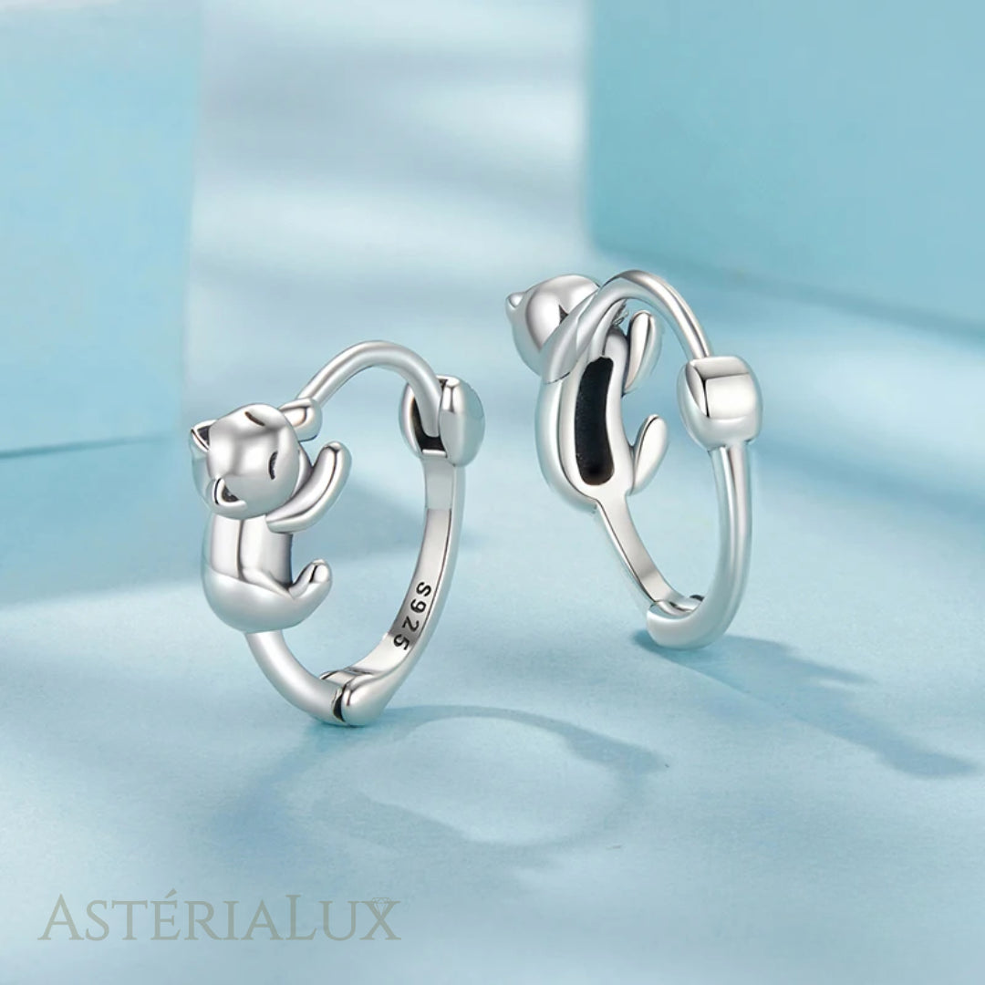 Brincos Abraço de Gato em Prata 925