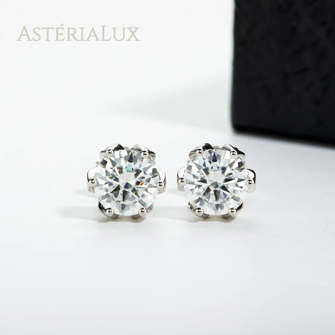 Brincos Flor de Lótus Moissanite 2ct em Prata 925