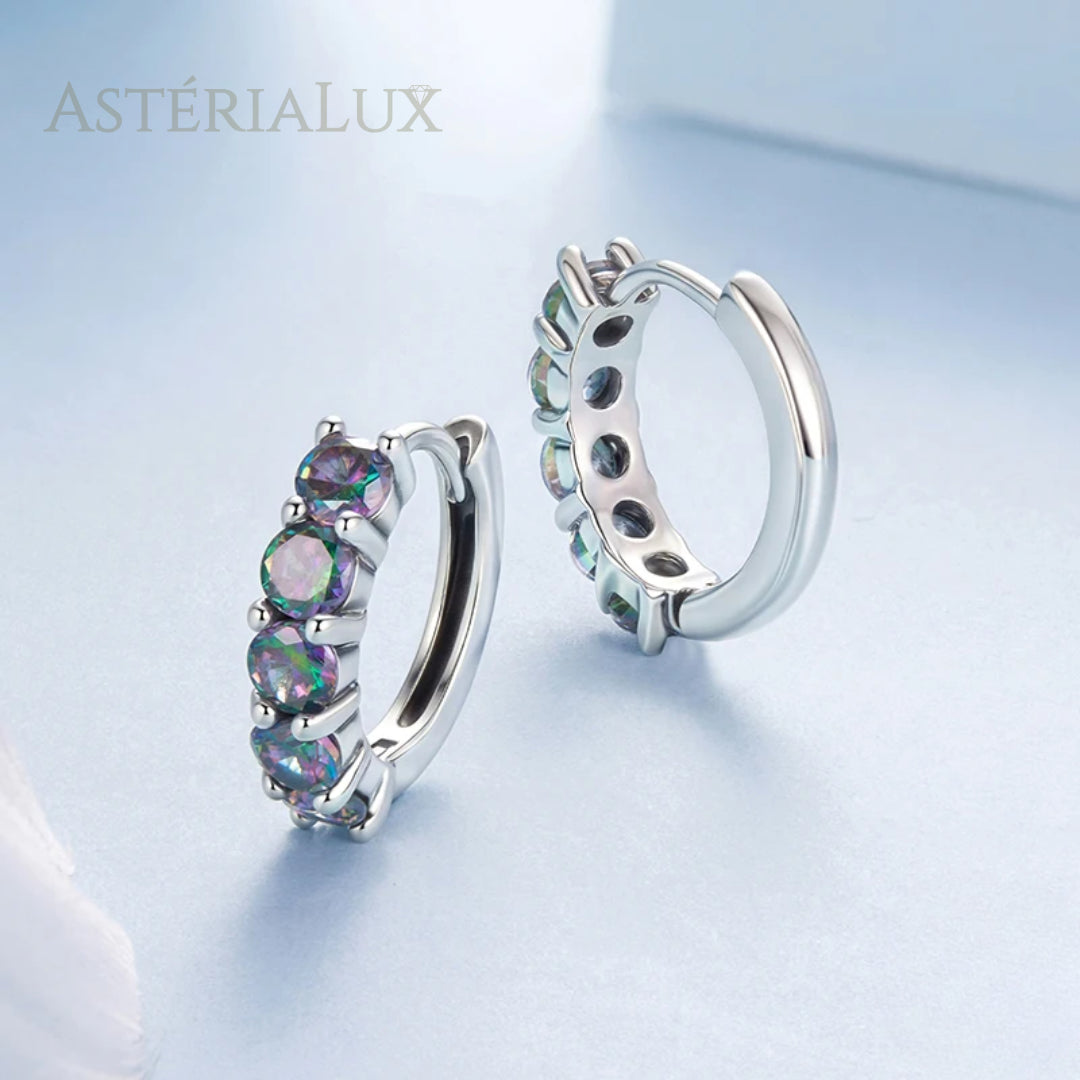 Brincos de Argola Lumina com Zircônias em Prata 925