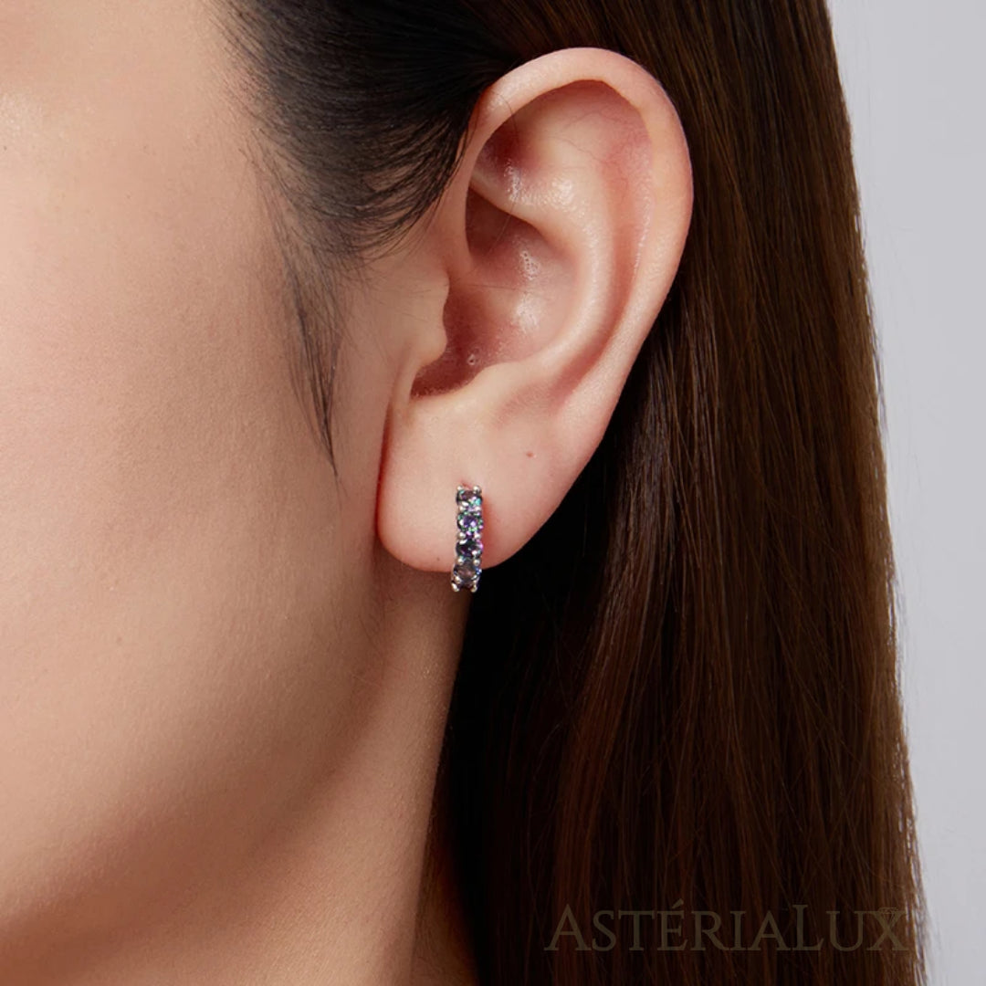 Brincos de Argola Lumina com Zircônias em Prata 925