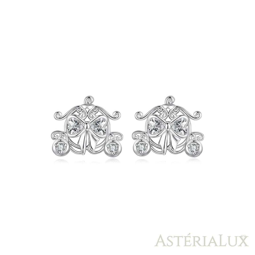 Brincos Carro de Abóbora com Zircão em Prata 925