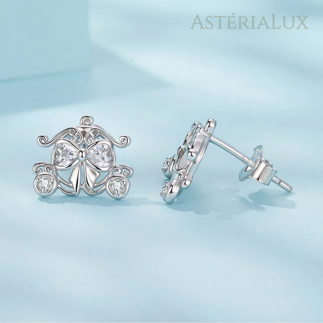 Brincos Carro de Abóbora com Zircão em Prata 925