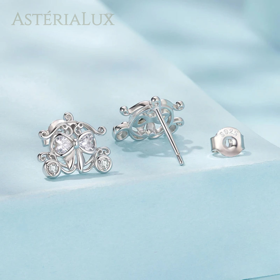 Brincos Carro de Abóbora com Zircão em Prata 925