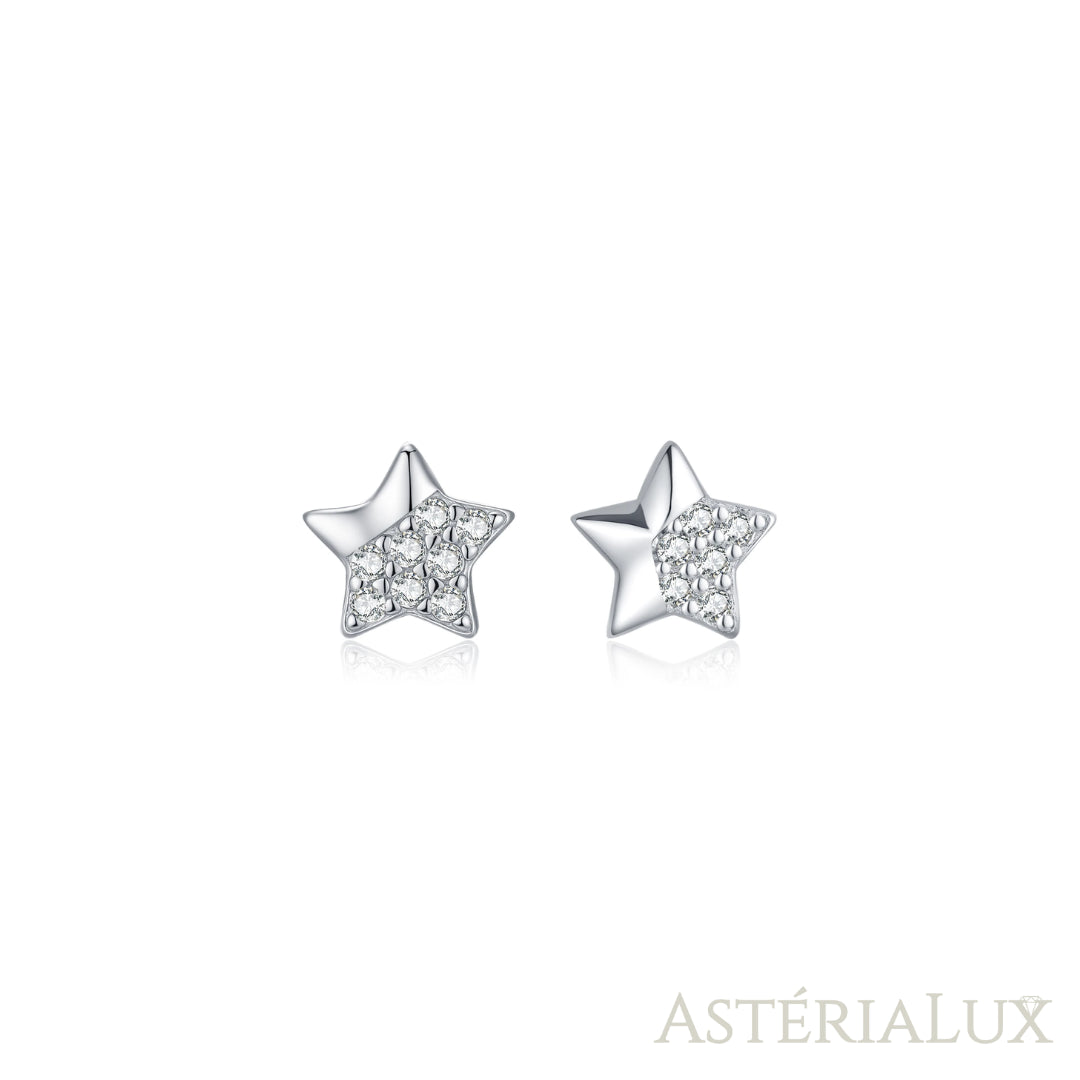 Brincos Estrela com Zircônia em Prata 925