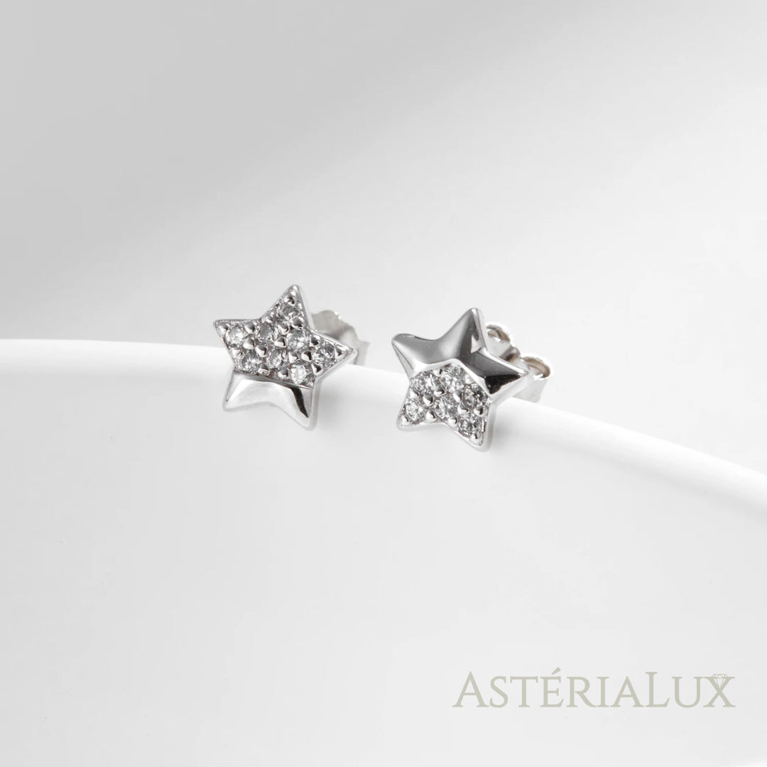 Brincos Estrela com Zircônia em Prata 925