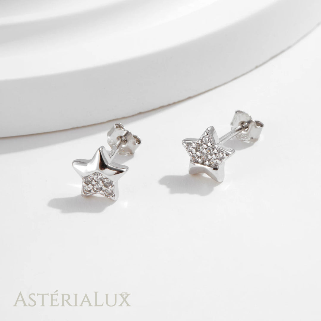Brincos Estrela com Zircônia em Prata 925