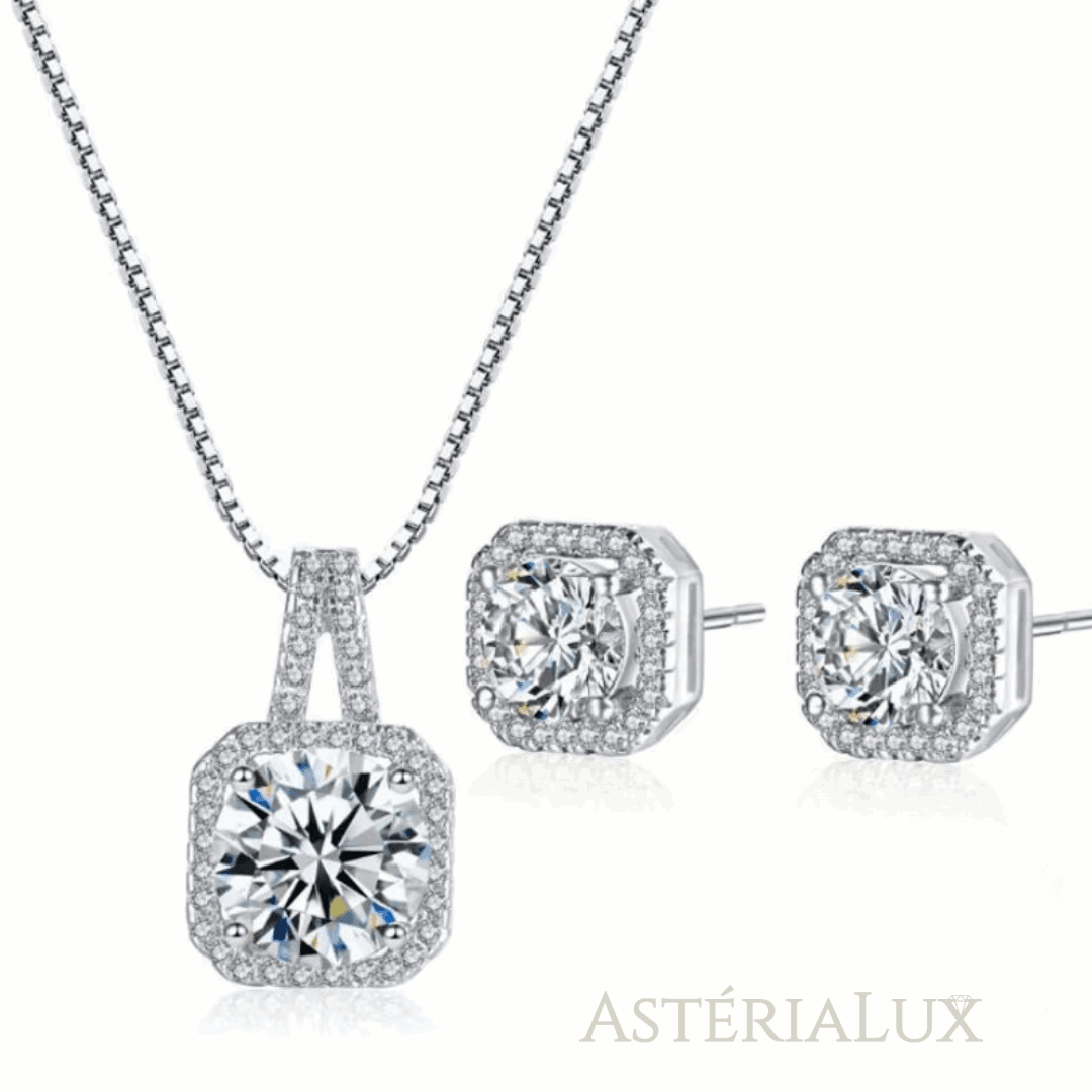 Conjunto de Jóias Moissanite em Prata 925