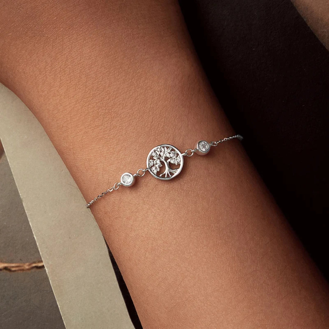 Conjunto de Joias Árvore da Vida com Zircônia em Prata 925