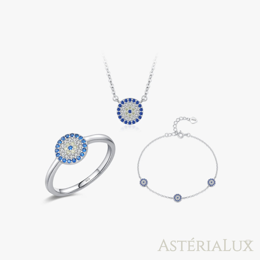 Conjunto de Joias Olho Grego em Prata 925