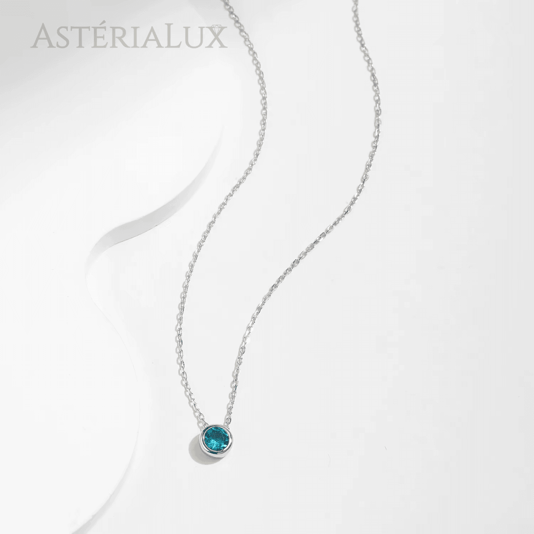 Colar Luxo e Elegância com Zircônia Azul em Prata 925