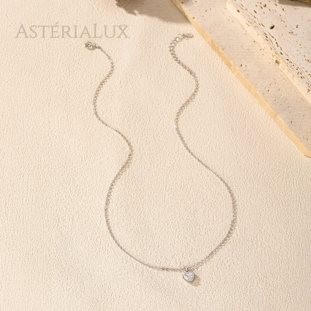 Colar Coração Zircônia em Prata 925