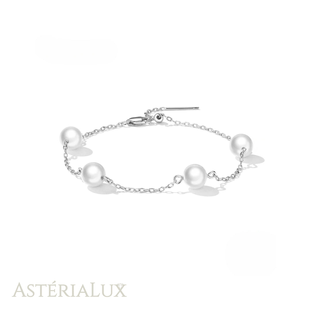 Pulseira Elegante com Pérolas em Prata 925