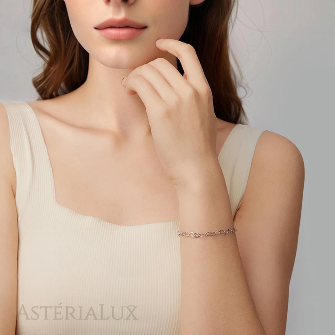 Pulseira Coração em Prata 925