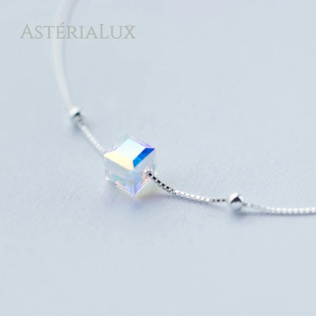 Tornozeleira com Cristal Geométrico em Prata 925